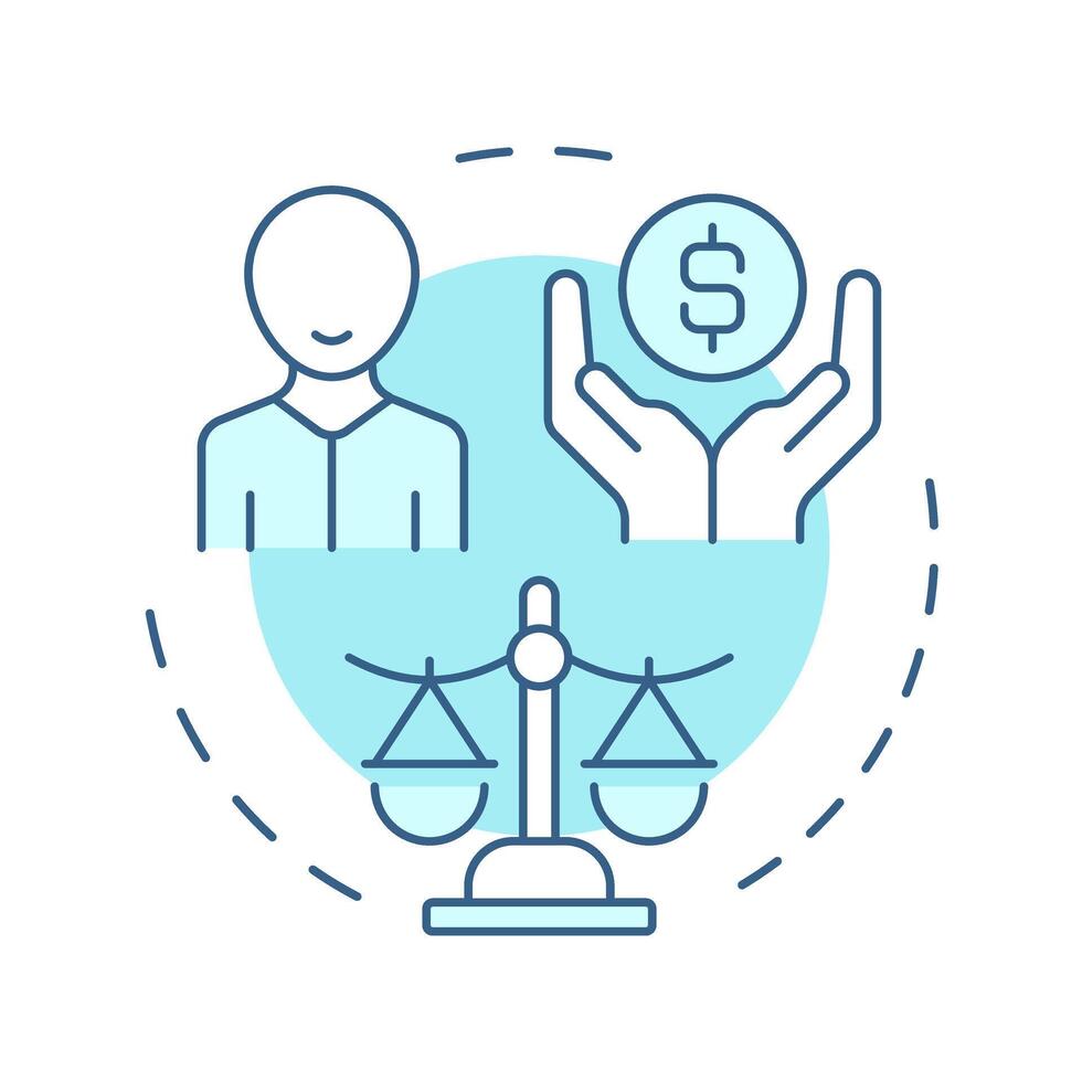 Equity soft blue concept icon. Assets management, business. Legislation, compliance. Round shape line illustration. Abstract idea. Graphic design. Easy to use in infographic, presentation vector