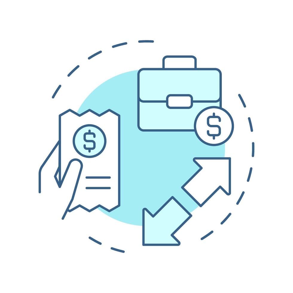 Expenses soft blue concept icon. Corporate cost, business. Accounting statement. Round shape line illustration. Abstract idea. Graphic design. Easy to use in infographic, presentation vector