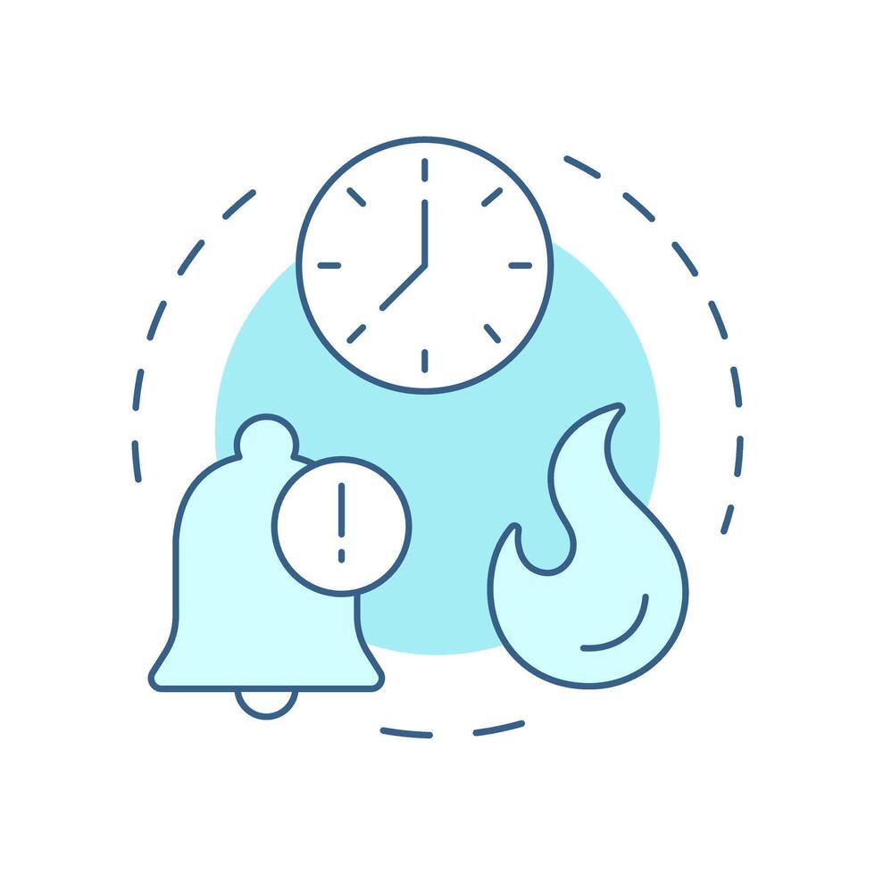Time pressures soft blue concept icon. Workflow management, deadline. Urgency, planning. Round shape line illustration. Abstract idea. Graphic design. Easy to use in infographic, presentation vector
