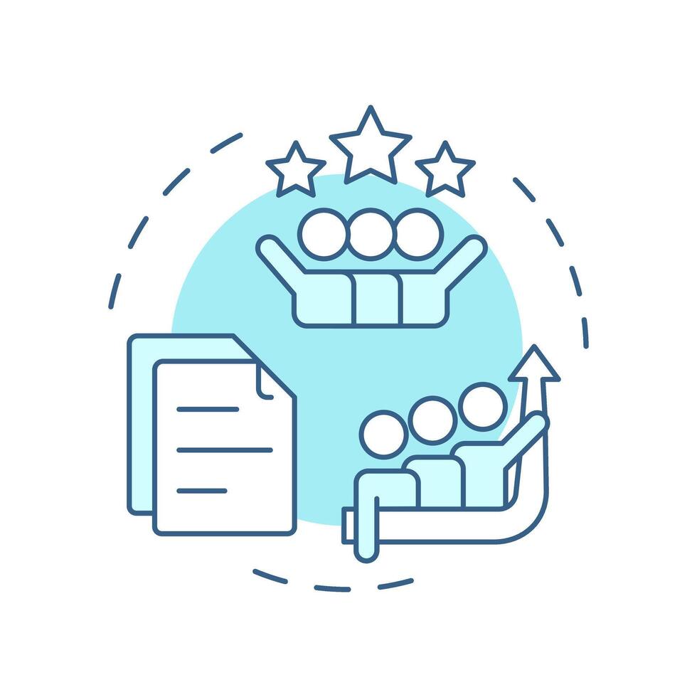 Increased accountability soft blue concept icon. Business documentation, responsibility. Round shape line illustration. Abstract idea. Graphic design. Easy to use in infographic, presentation vector