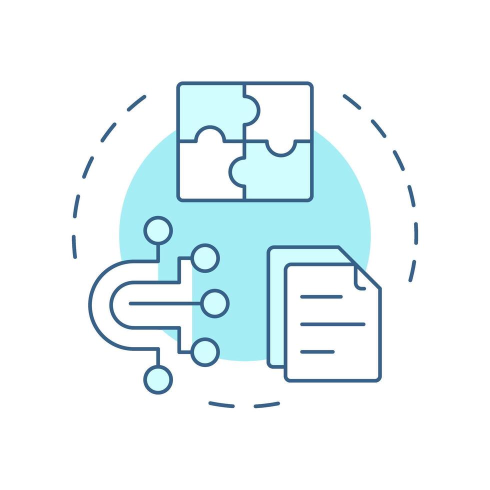 Complex data soft blue concept icon. Digital business, artificial intelligence. Round shape line illustration. Abstract idea. Graphic design. Easy to use in infographic, presentation vector