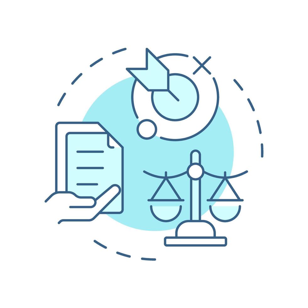 Accuracy financial reports soft blue concept icon. Business documentation, accounting. Round shape line illustration. Abstract idea. Graphic design. Easy to use in infographic, presentation vector