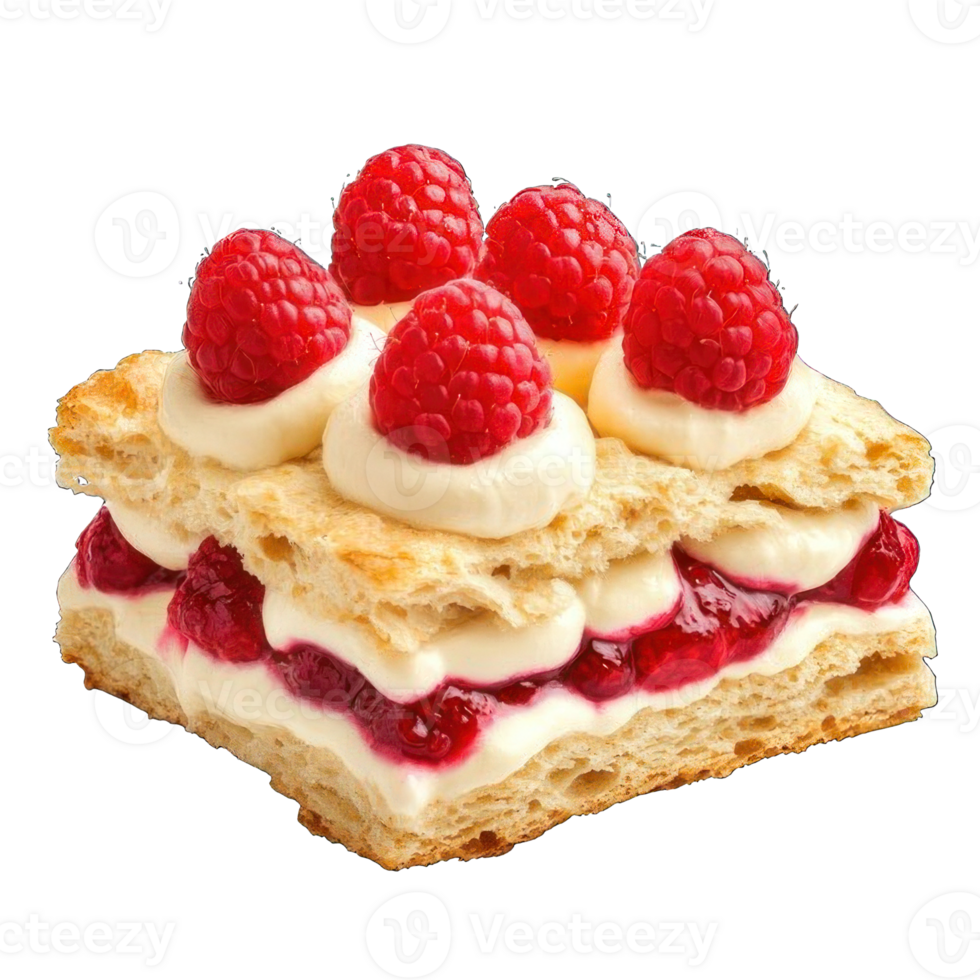 Collection of . A Scone with Cream and Raspberries, isolated on a transparency background. png