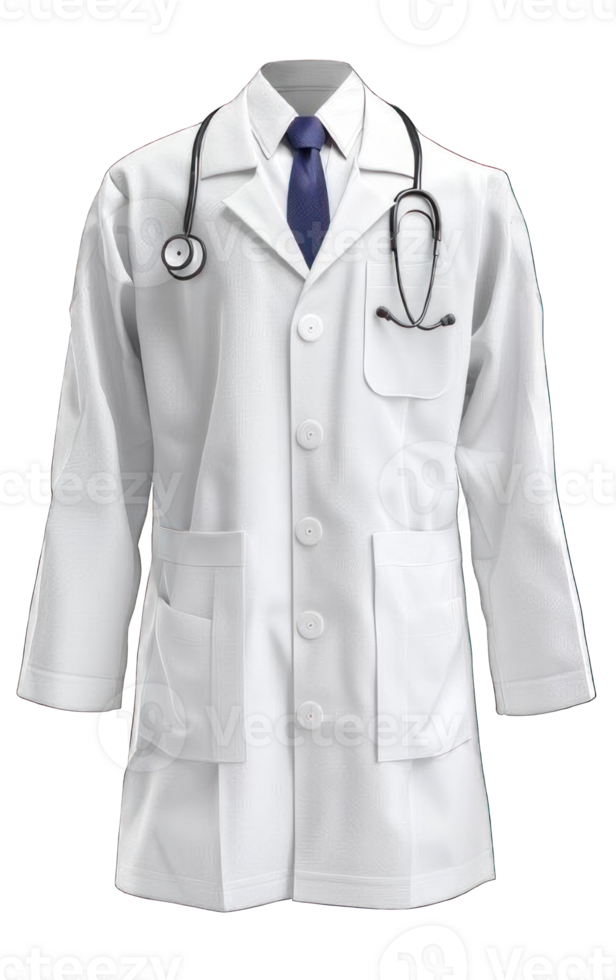 Collection of . Medical White Coat Mock up, isolated on a transparency background. png