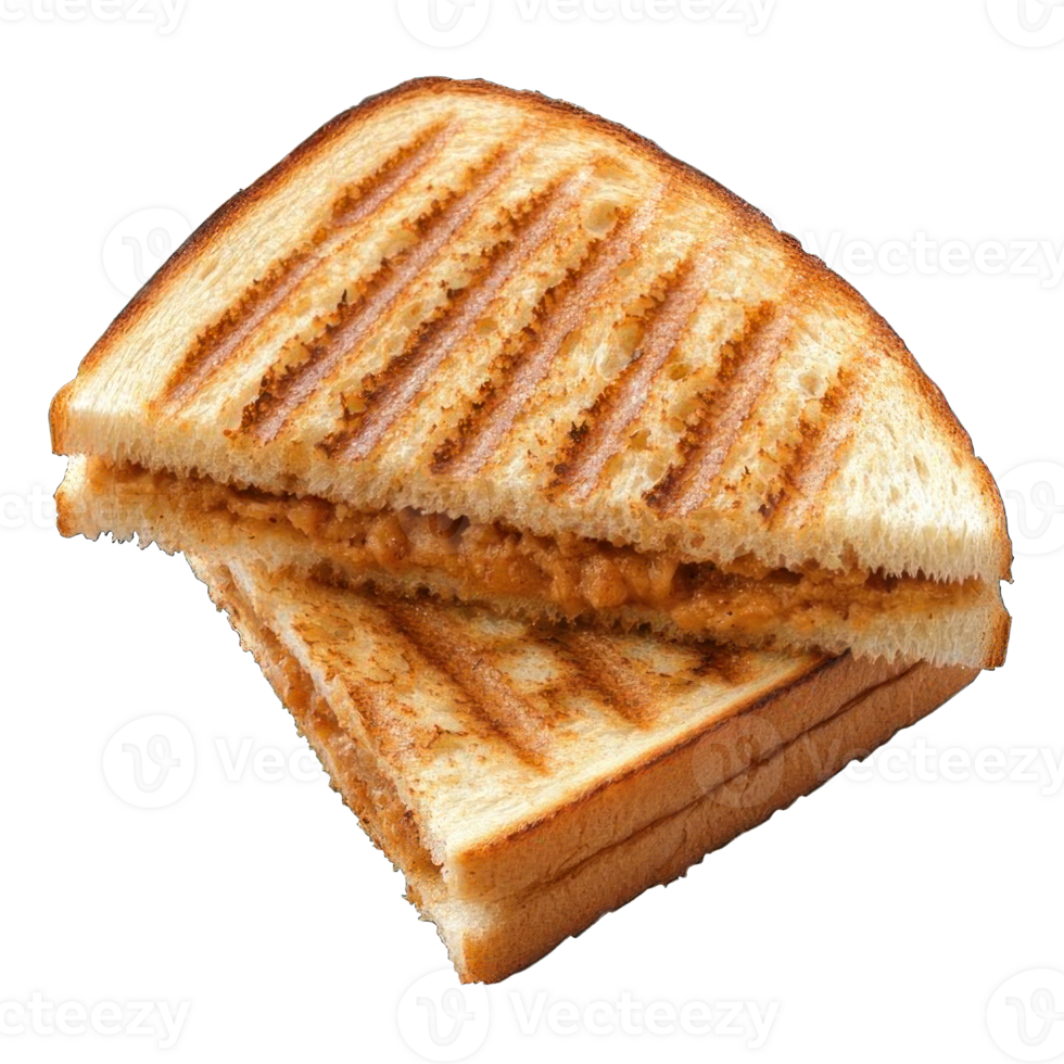 Collection of . A Toasted Sandwich with a Brown Filling, isolated on a transparency background. png