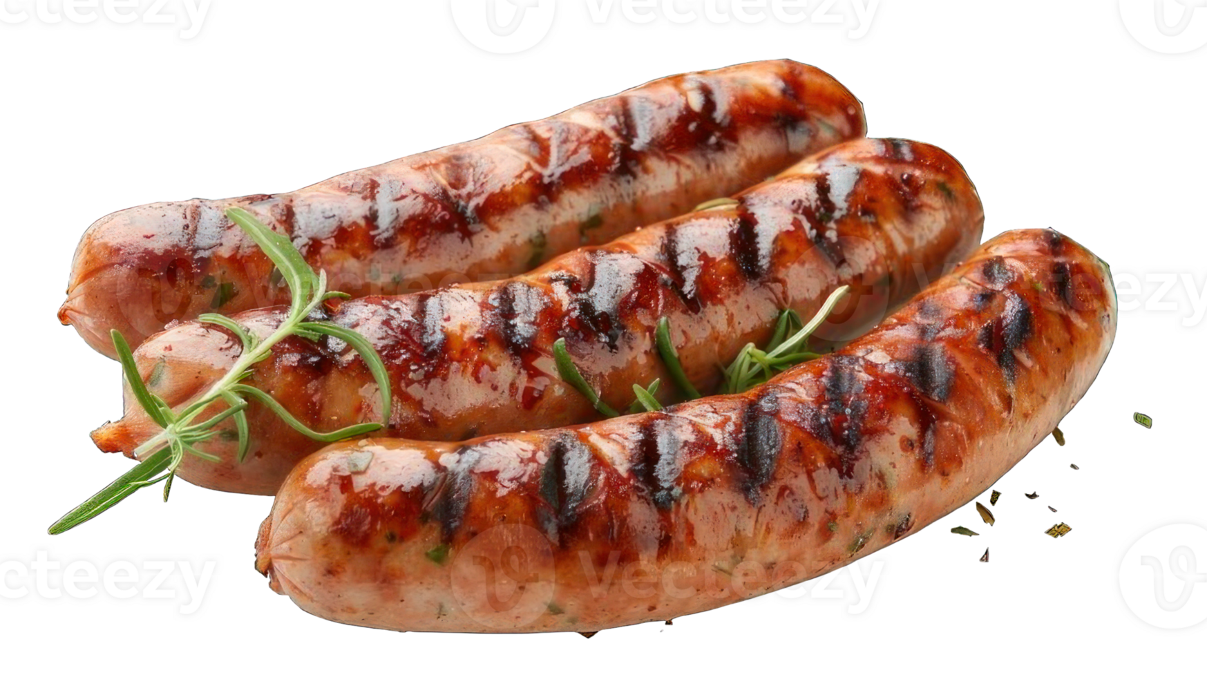 Collection of . Grilled Sausage, isolated on a transparency background. png