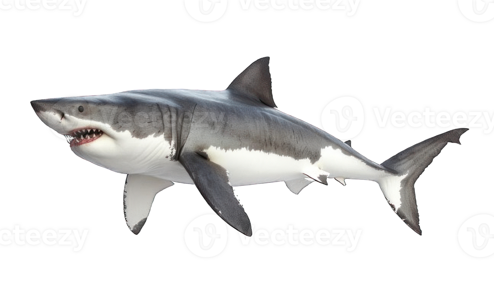 Collection of . Great White Shark, isolated on a transparency background. png