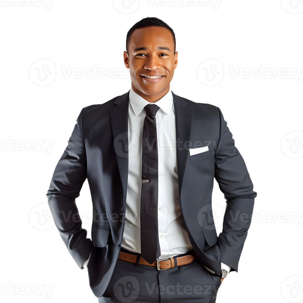 Happy black businessman png