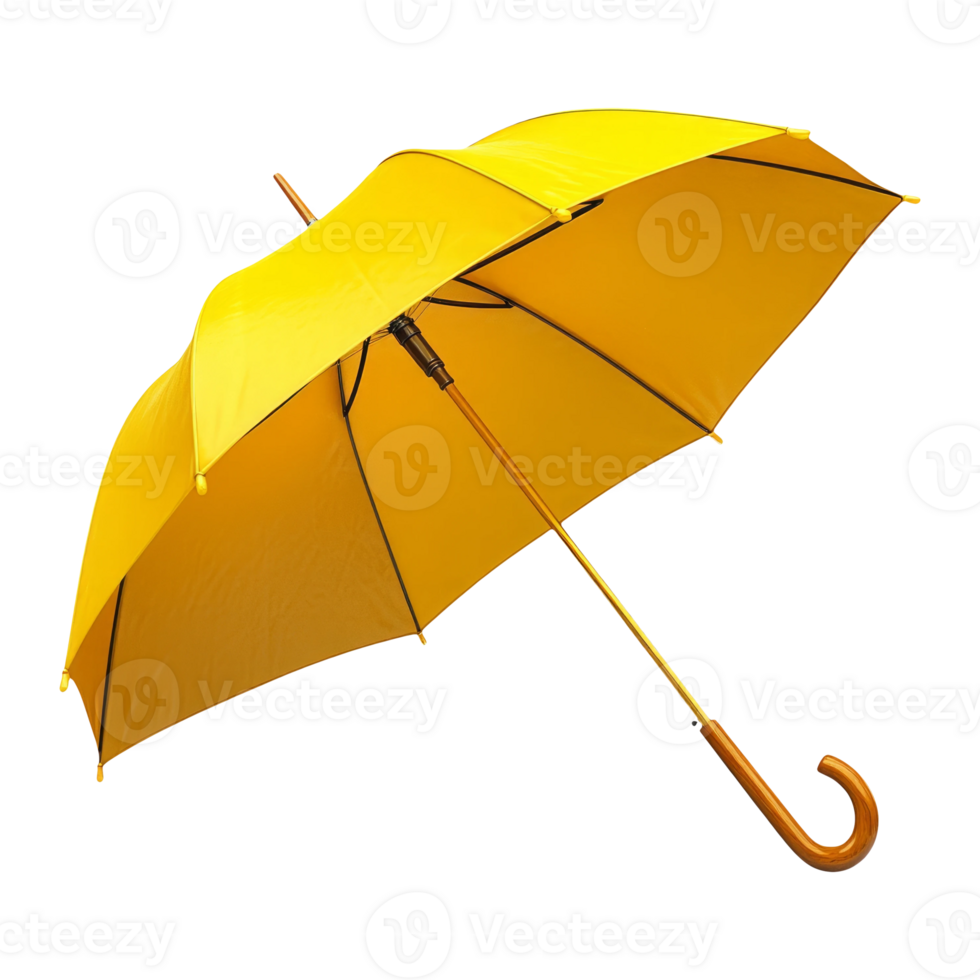 Bright Yellow Umbrella on Transparent Background png