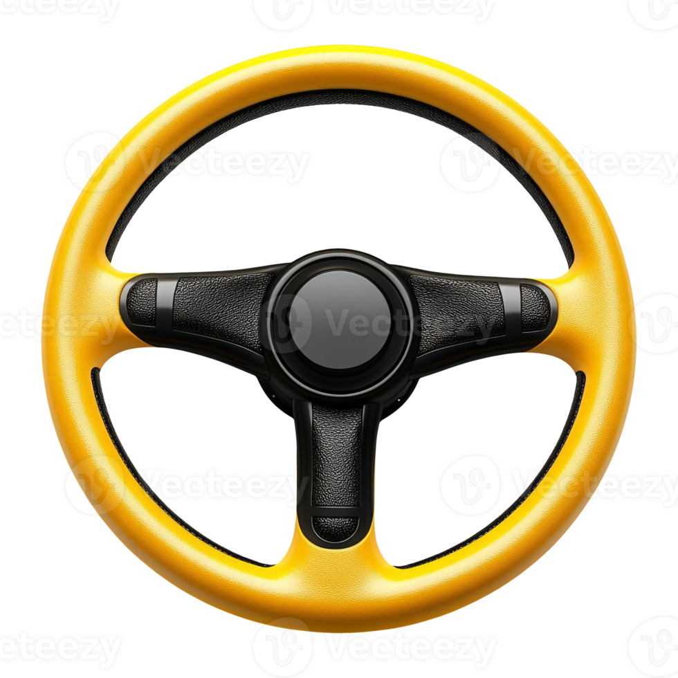 Yellow Steering Wheel on Transparent Background png
