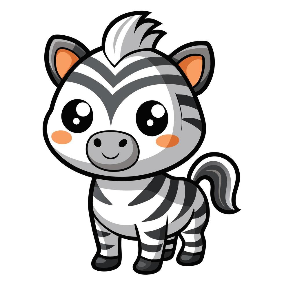 a cartoon zebra with a big smile vector