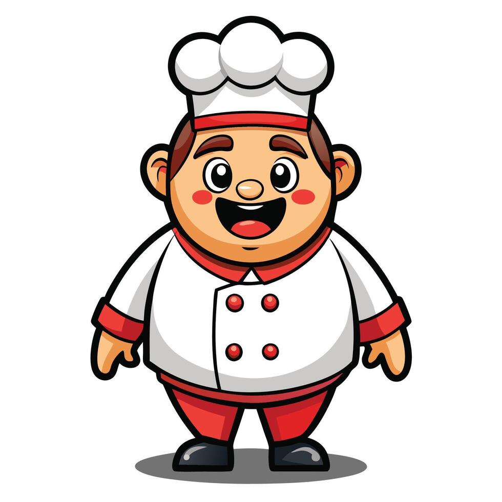 cartoon chef character with a smile vector