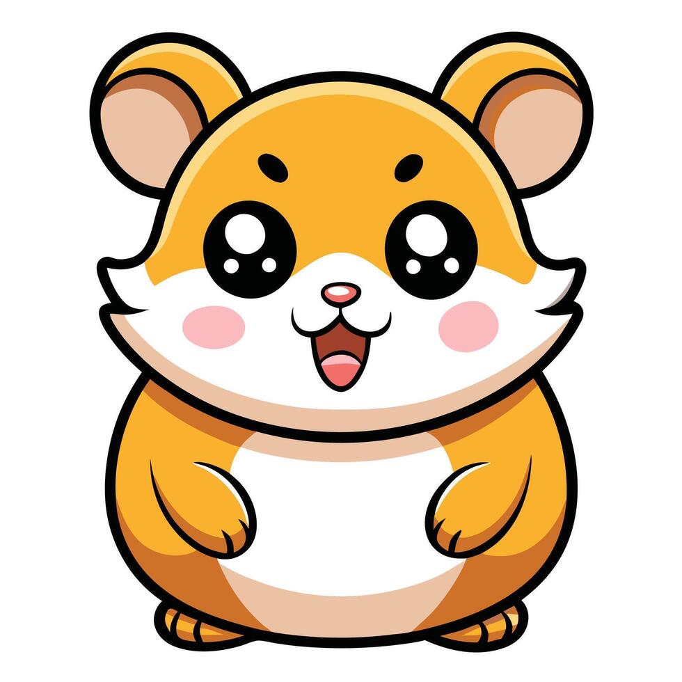 a cartoon hamster with big eyes and a smile vector