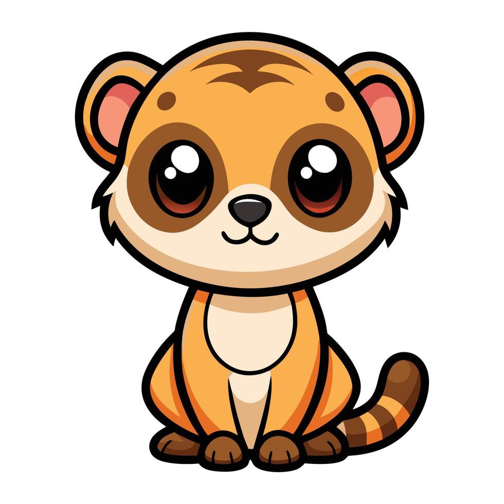 a cartoon meerkat sitting down vector