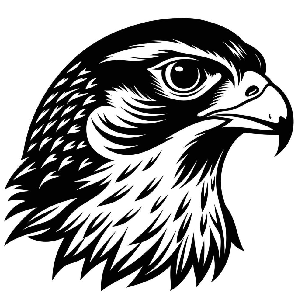 a black and white illustration of an eagle's head vector
