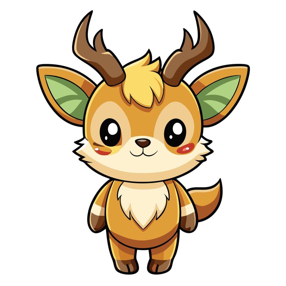 a cartoon deer with big horns and a big nose vector
