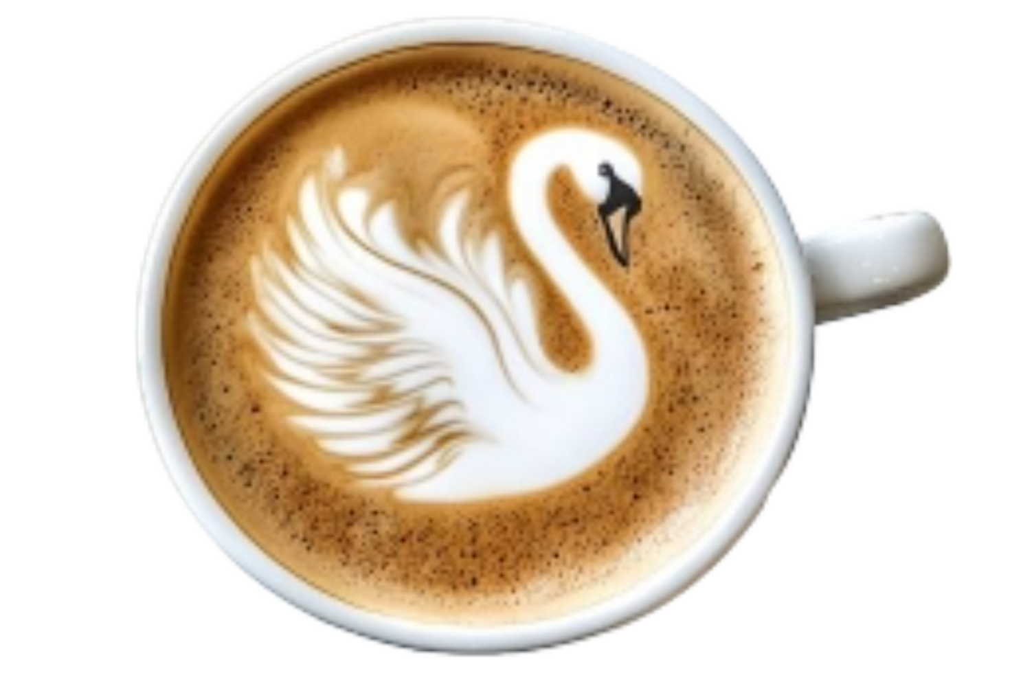 A Coffee Cup Features Exquisite Swan Latte Art png