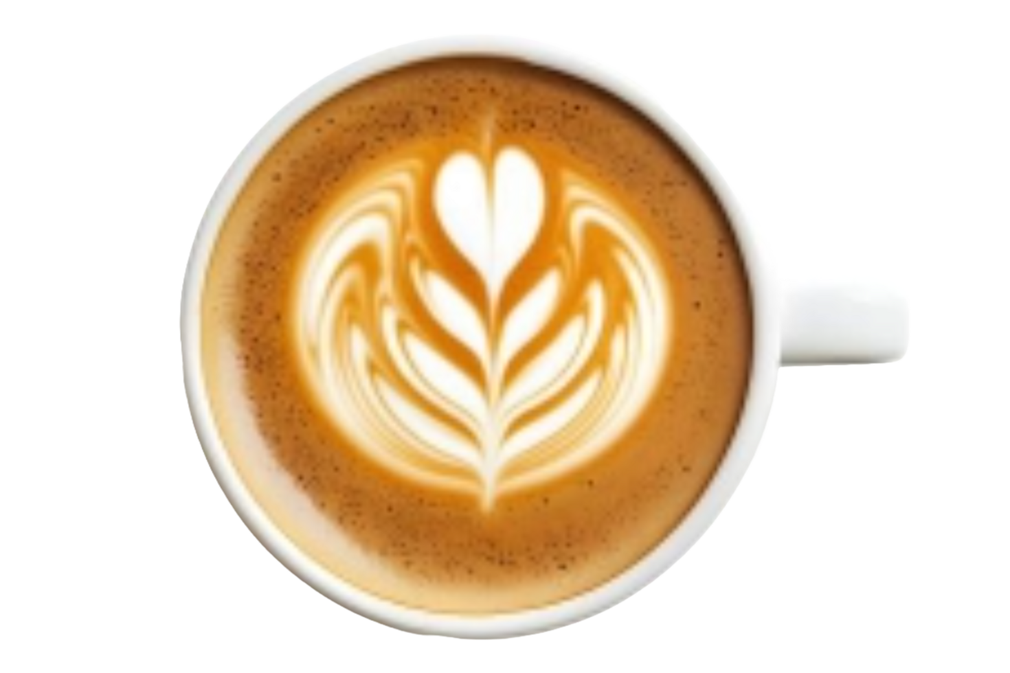 A Cup Of Latte Art Coffee With Flower Design png