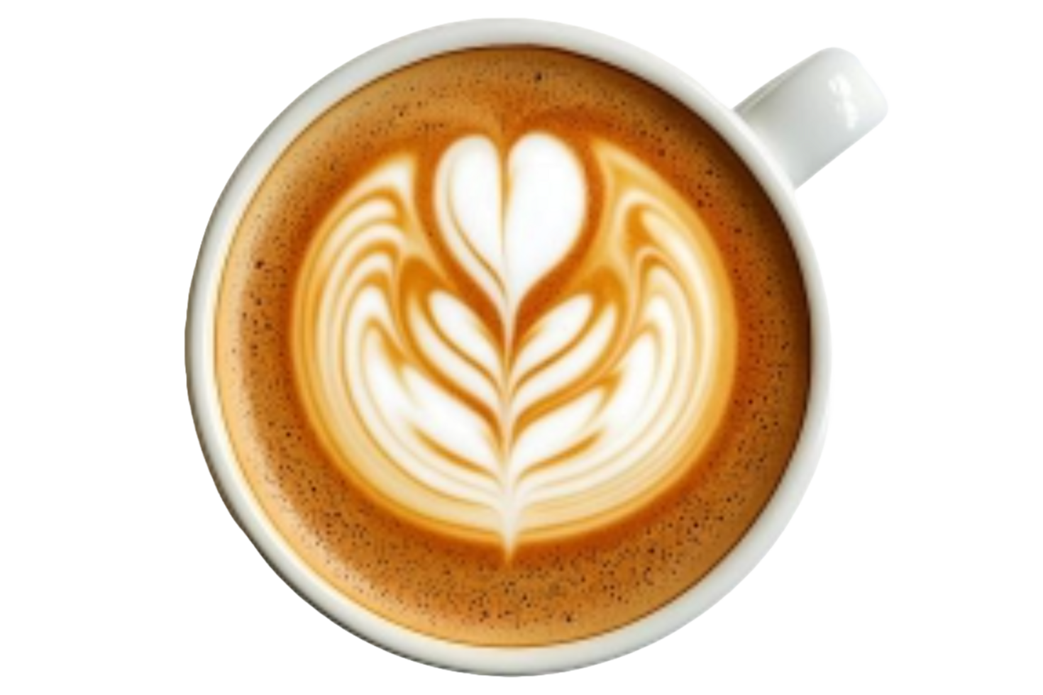 Aromatic Latte Art in a Coffee Cup png