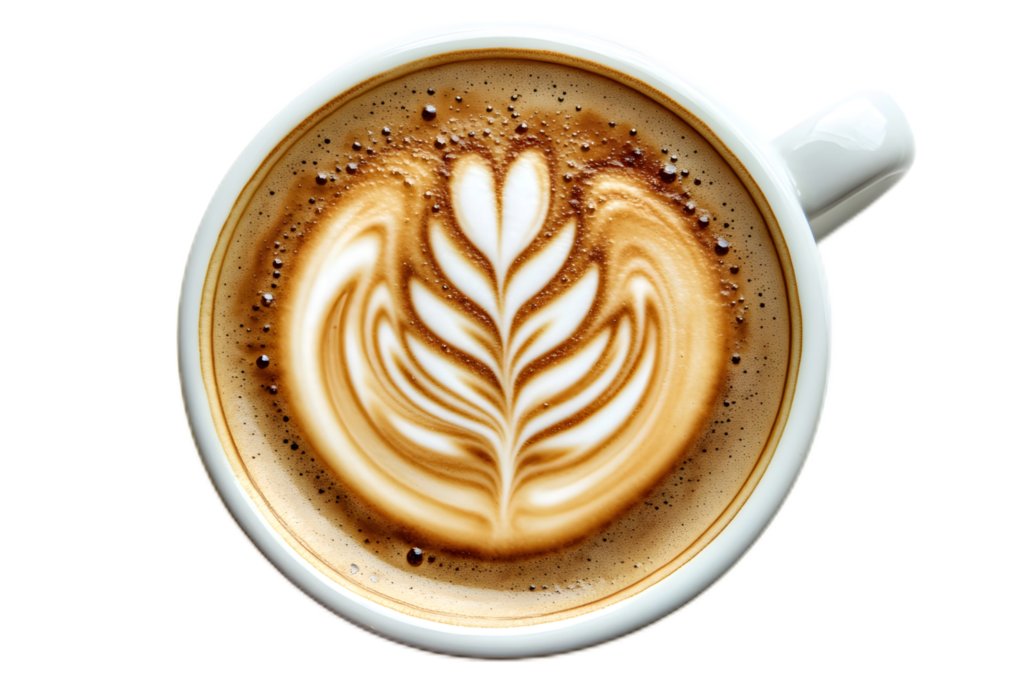 A cup of coffee with latte art design png