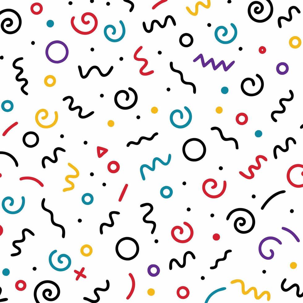 seamless pattern with colorful shapes and lines vector