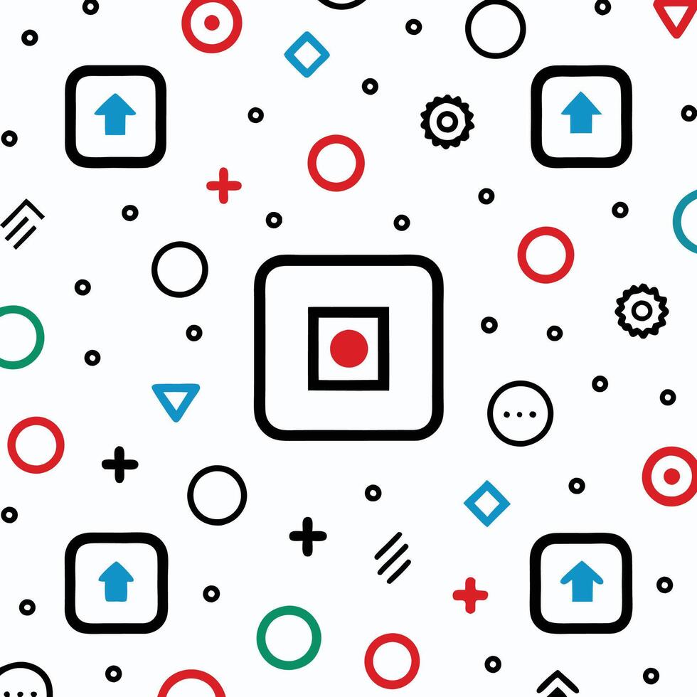 a seamless pattern with icons and arrows vector