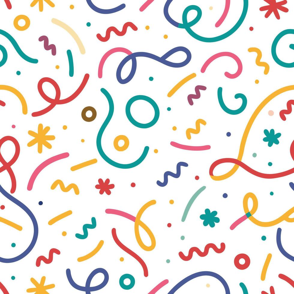 a colorful pattern with many different shapes and colors vector