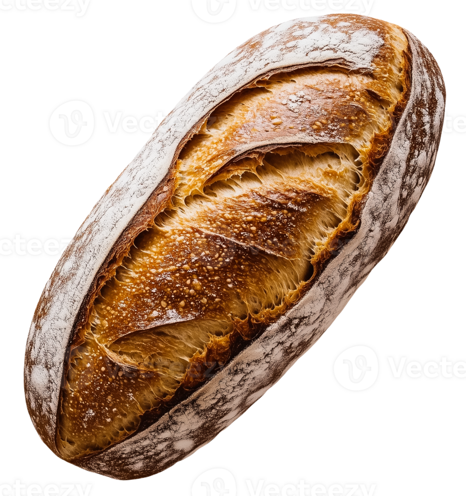 A bread isolated on transparent background top view png