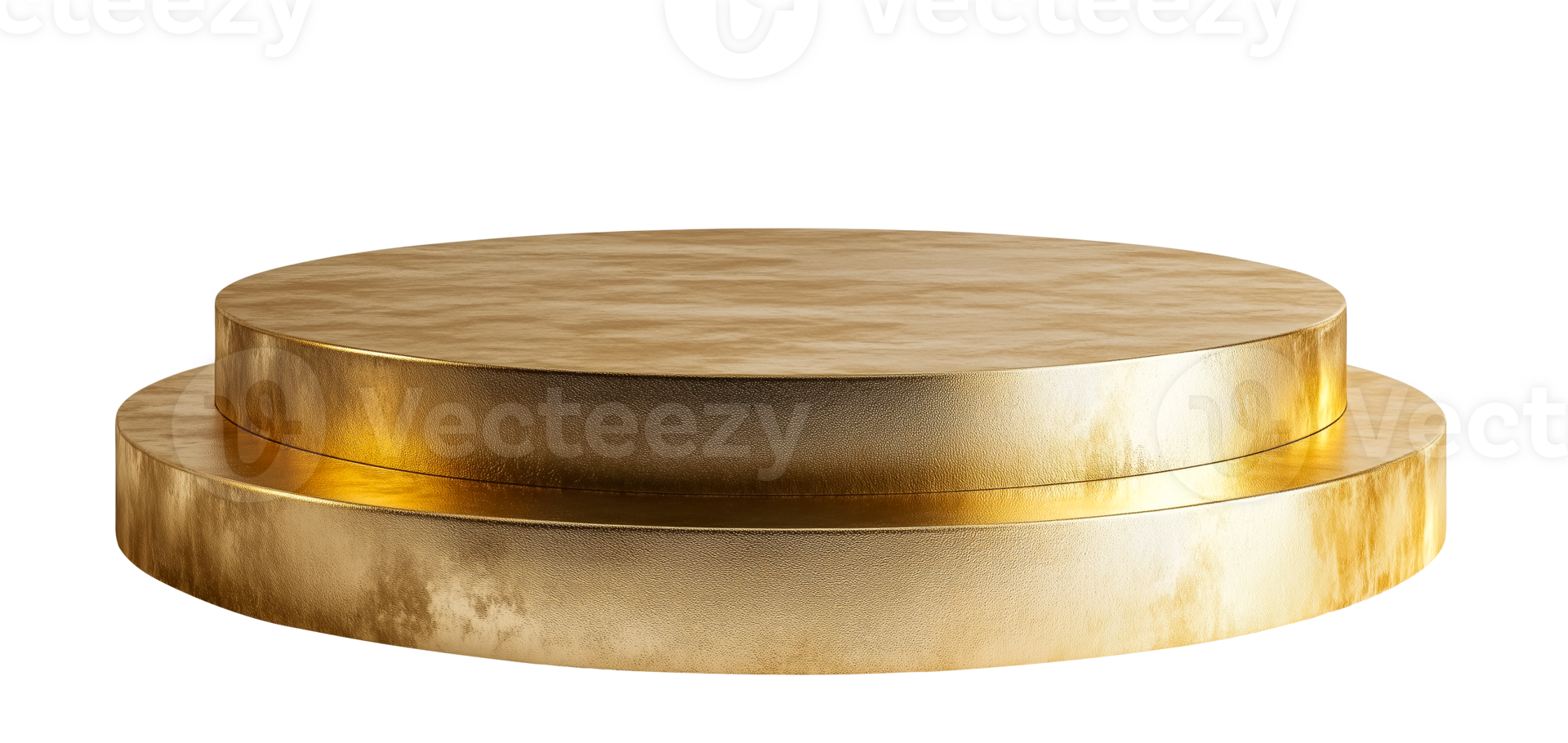 Gold colored blank product display podium isolated on transparent background design element png