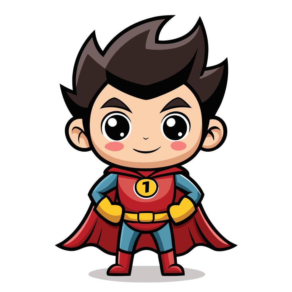 superhero boy illustration vector