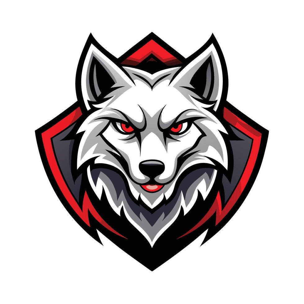 the wolf mascot head on a white background vector