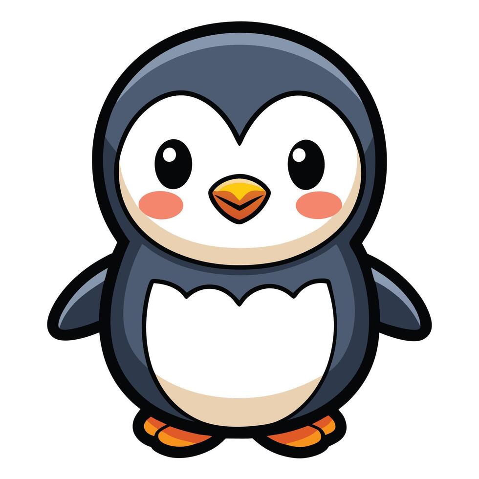 a cartoon penguin with a big beak vector