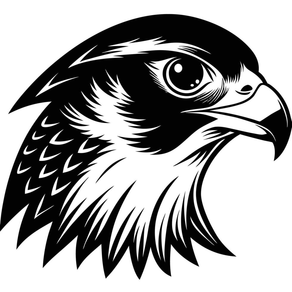 a black and white illustration of an eagle's head vector