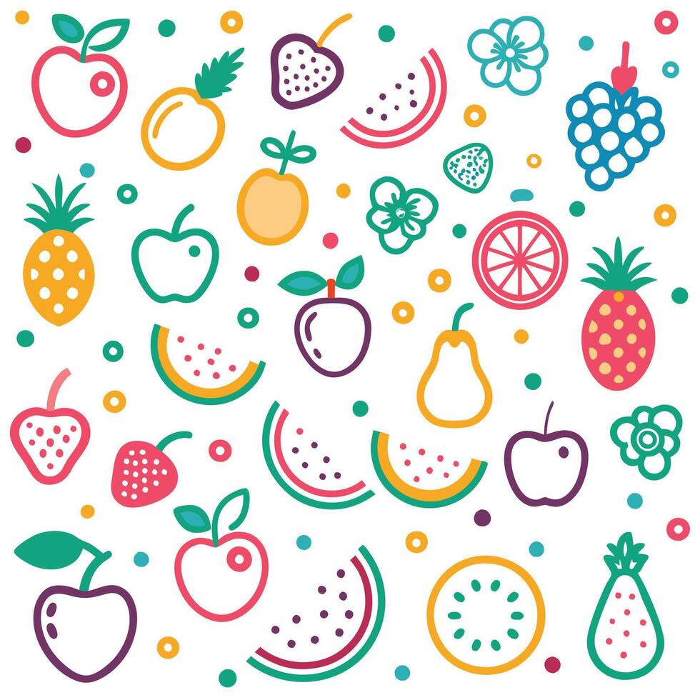 fruit and berries background illustration vector