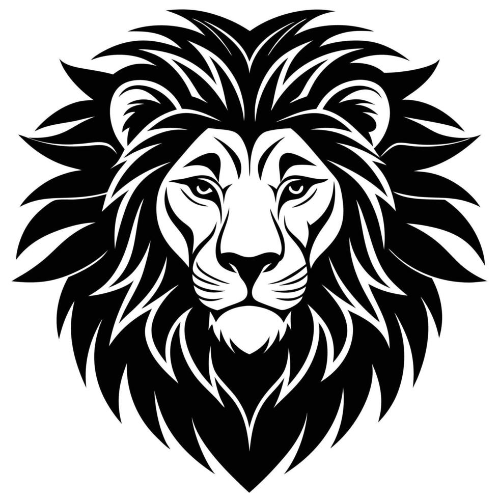 lion head tattoo design vector