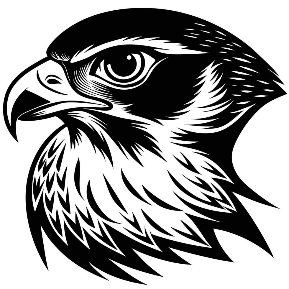 a black and white illustration of an eagle's head vector