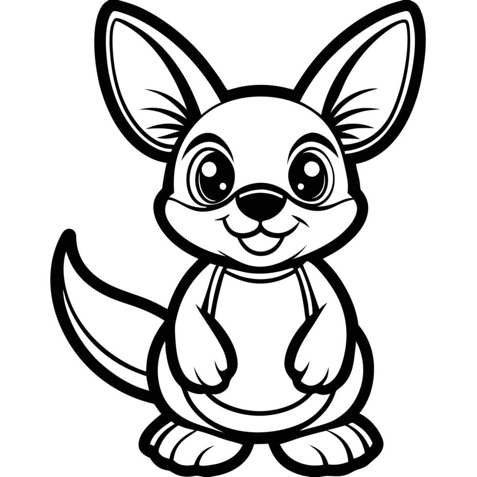 a cartoon kangaroo with big eyes and a big nose vector