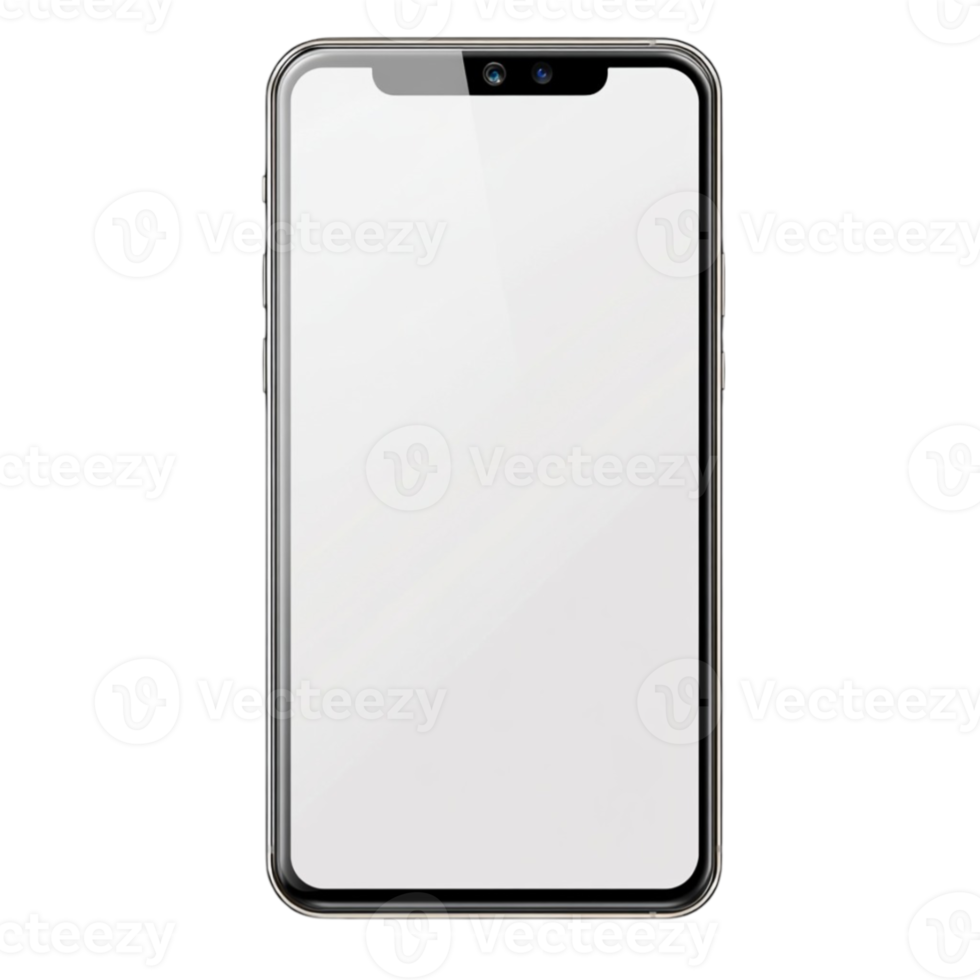 High-Resolution Smartphone Isolated on Transparent Background for Mockups png