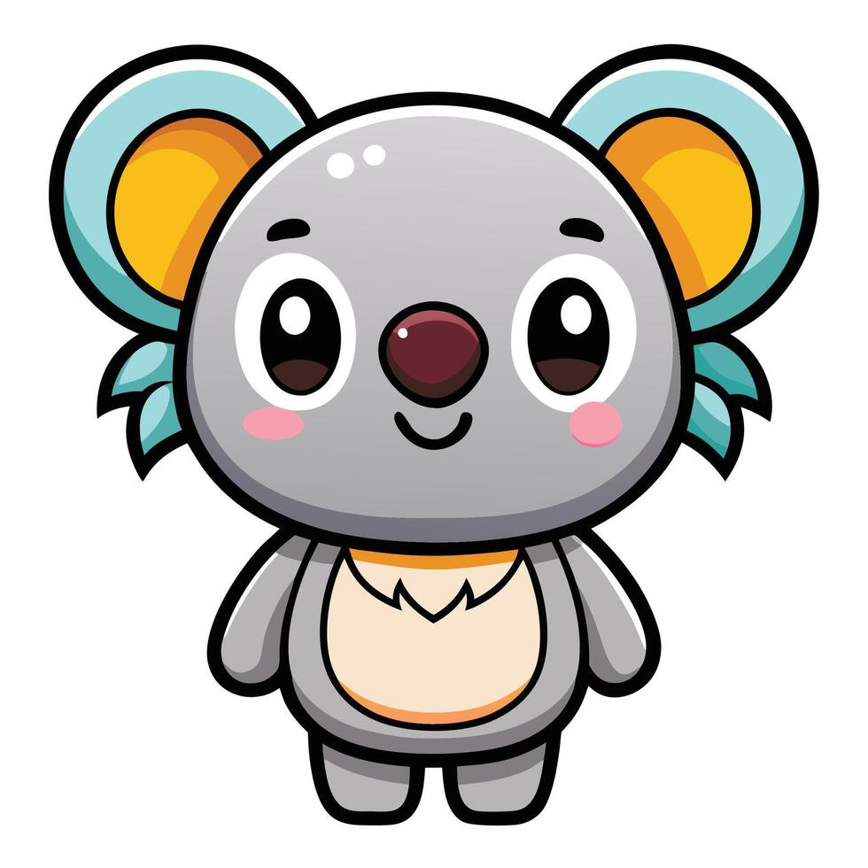 a cartoon koala bear with a big smile vector