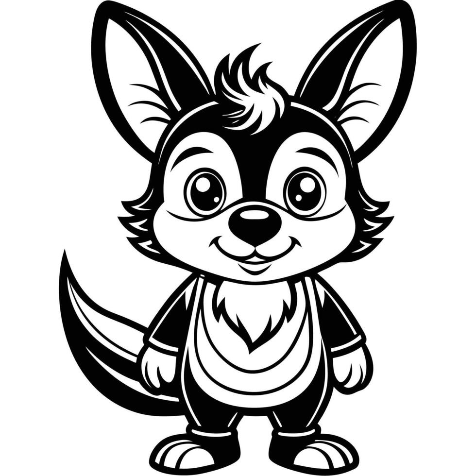 fox cartoon character illustration vector