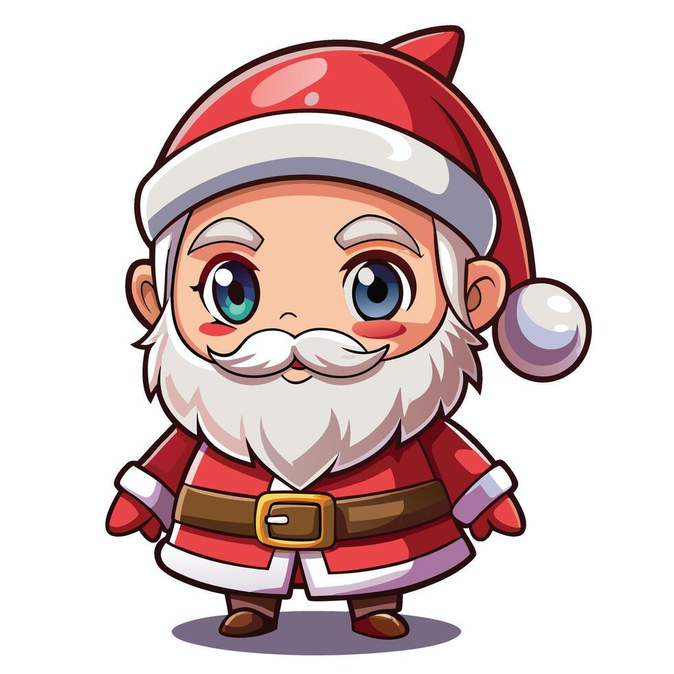 cartoon santa claus character with a red hat and beard vector