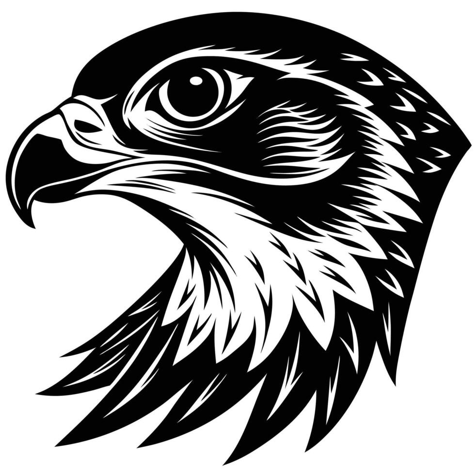 a black and white illustration of an eagle's head vector