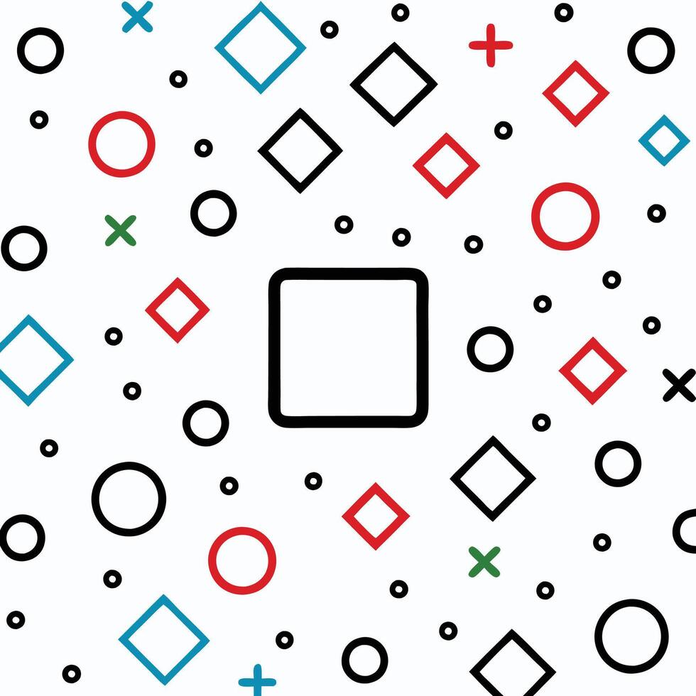 a square with many different colored circles and squares vector
