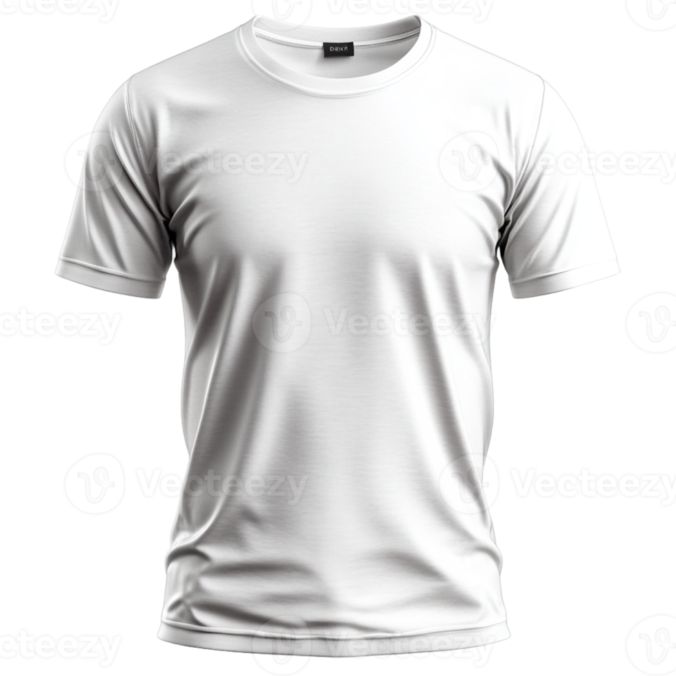 Realistic White T-Shirt on Transparent Background for Custom Use png