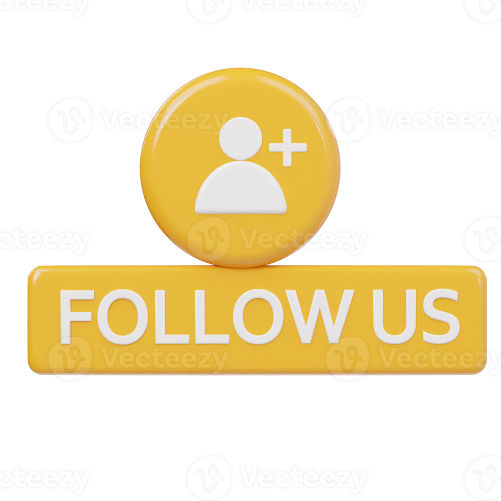 Follow Us On Facebook Social Media 3d Render Banner png