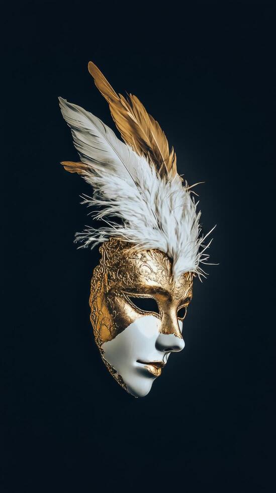 Decorative mask with feathers showcasing artistry and creativity in design photo