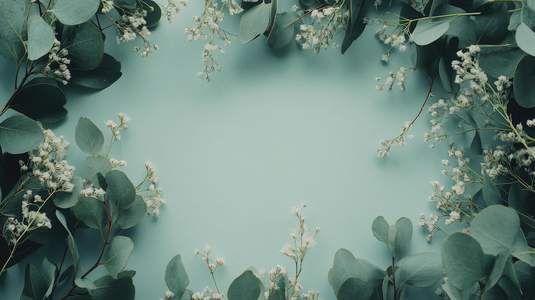 Soft green and white floral arrangement with textured background for creative design photo