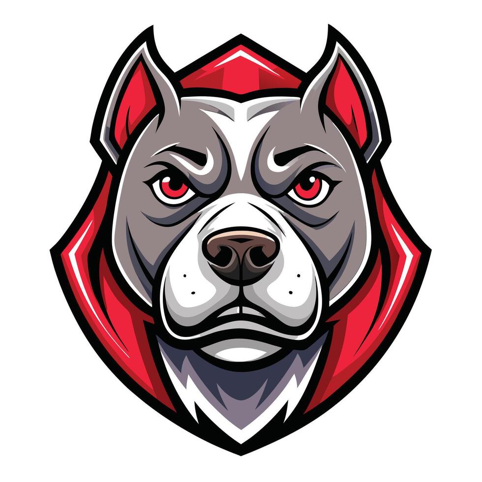 a dog head with red eyes and a red mouth vector