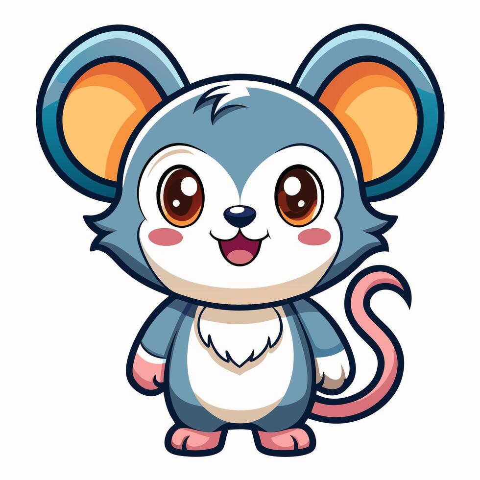 a cartoon mouse with big eyes and a big nose vector