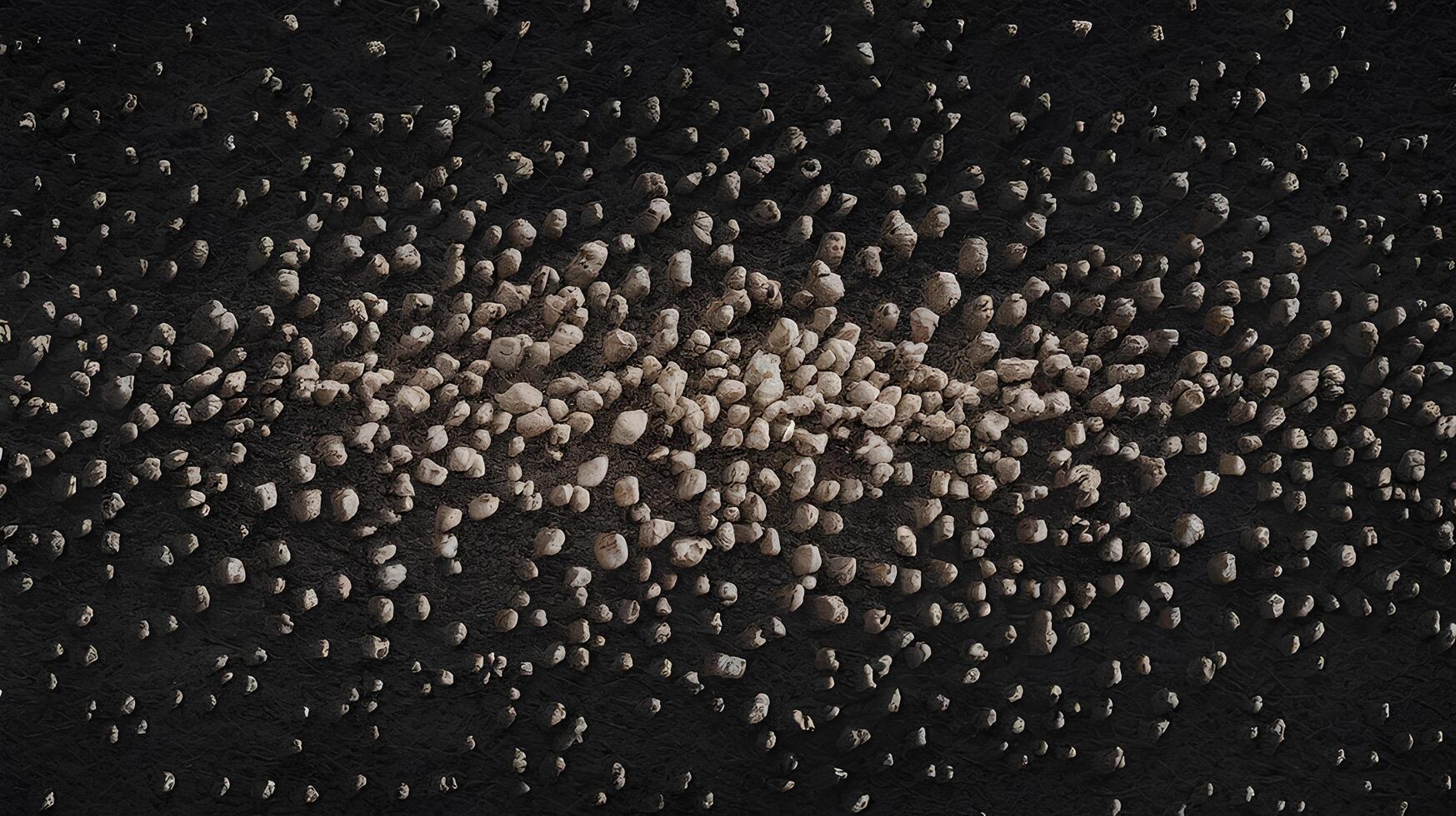 Dark grainy background with a noise texture, myriad of small, light-grey dots against a dark background. photo